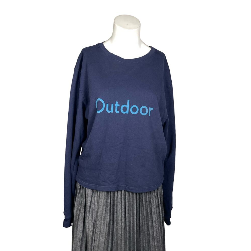Outdoor Voice Sweatshirt Women's Small Navy Spellout Logo